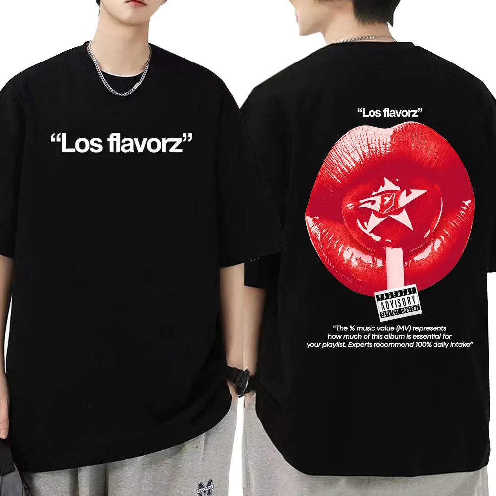 

Рэпер Dei V Los Flavorz Album 2025 Футболки Мужчины Женщины Мода Хип-Хоп Футболка С Короткими Рукавами Летние Повседневные Хлопковые Футболки Топы
