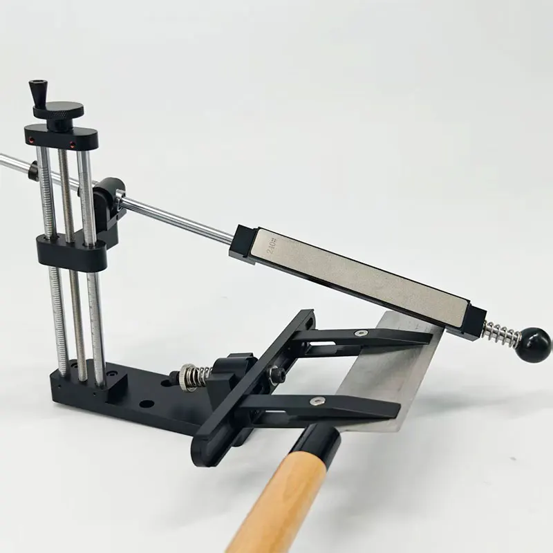 

Black Fixed Angle Knife Sharpener Adjustable Height with Scale 360 Rotating Professional Kitchen Sharpening System