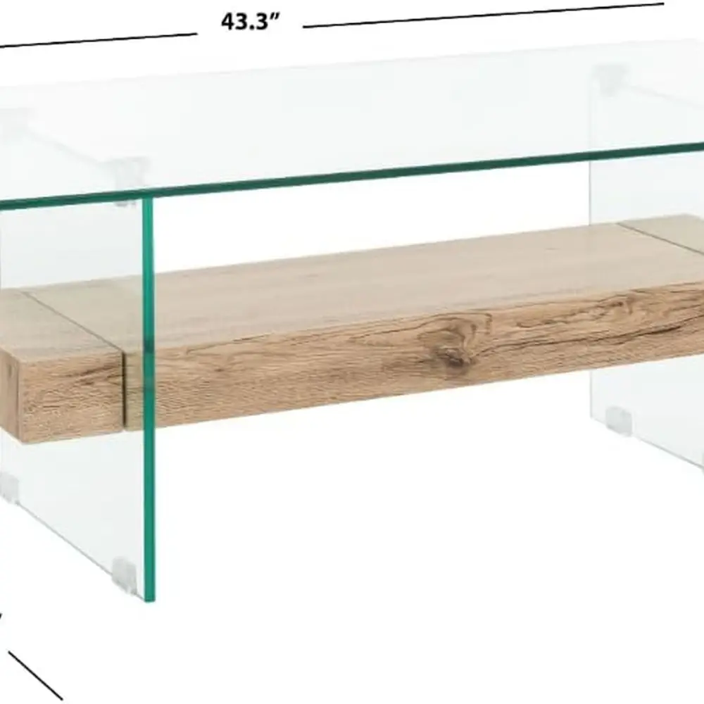 طاولة قهوة طبيعية ذات سطح زجاجي صديق للبيئة #3