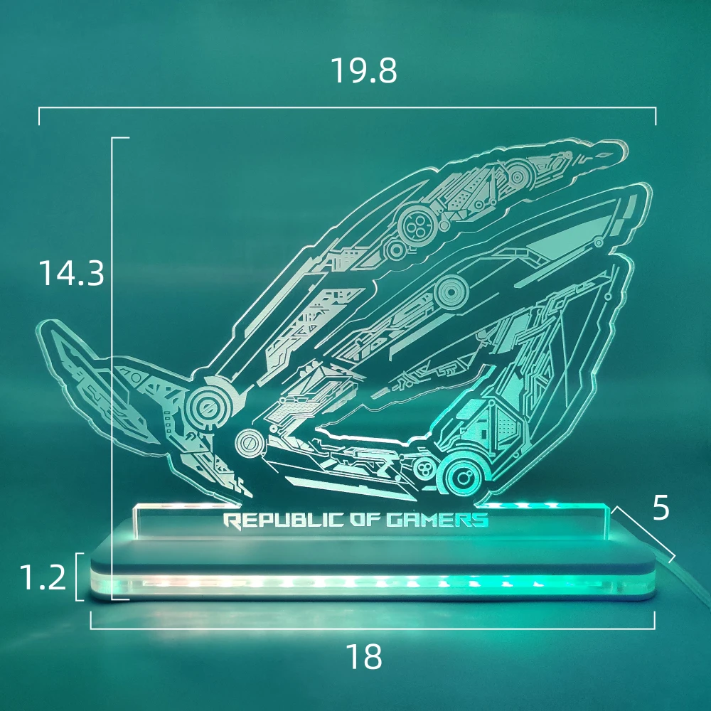 A-RGB ROG Figure Belief Ornaments Republic of Gamers 5V3PIN LED Rainbow Lighting AURA SYNC Gamer Cabinet Acrylic Lighting Base