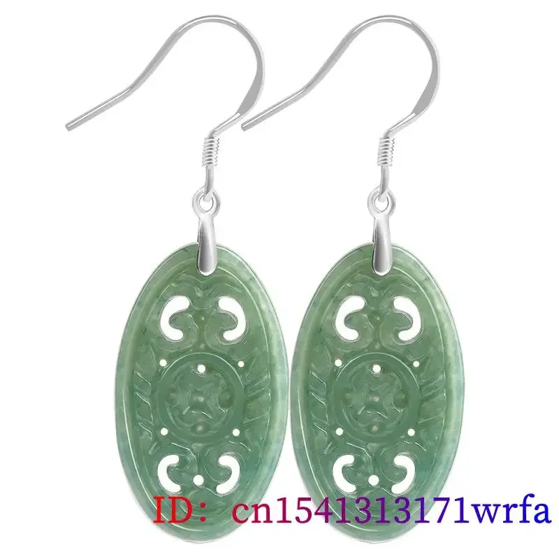 Imagem -03 - Brincos de Jade Burmese para Mulheres Amuletos Verdes Vintage Jóias de Pedras Preciosas Pedra de Prata 925 Certificado Natural Presente