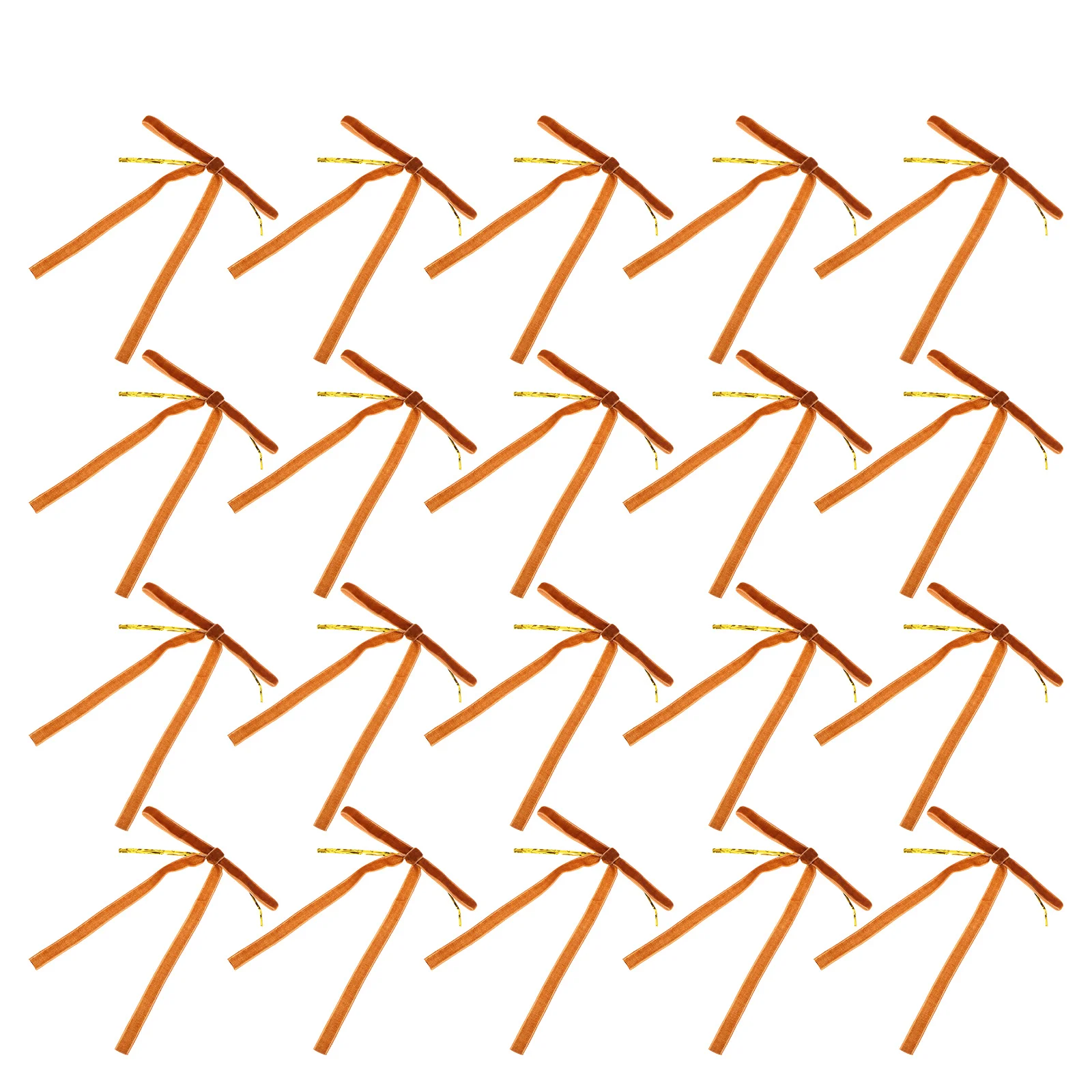 

24Pcs Wired Flocking Ribbon Bows Vintage Flexible Bowknots Christmas Tree Garland Wreath Gift Decoration Christmas Tree Bow