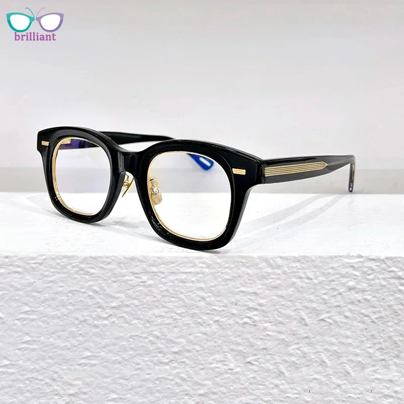 

New Men Glasses Frame Turtle Color Quality Round High Acetate Optical Eyewear Women Fashion Retro Myopia Prescription Eyeglasses