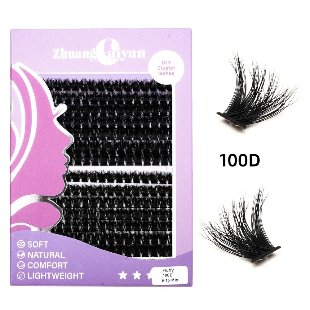 

30P/60P/80P/100P Individual Cluster Eyelashes Lashes Extension D Curl Fluffy False Eyelashes Long Lasting Dense