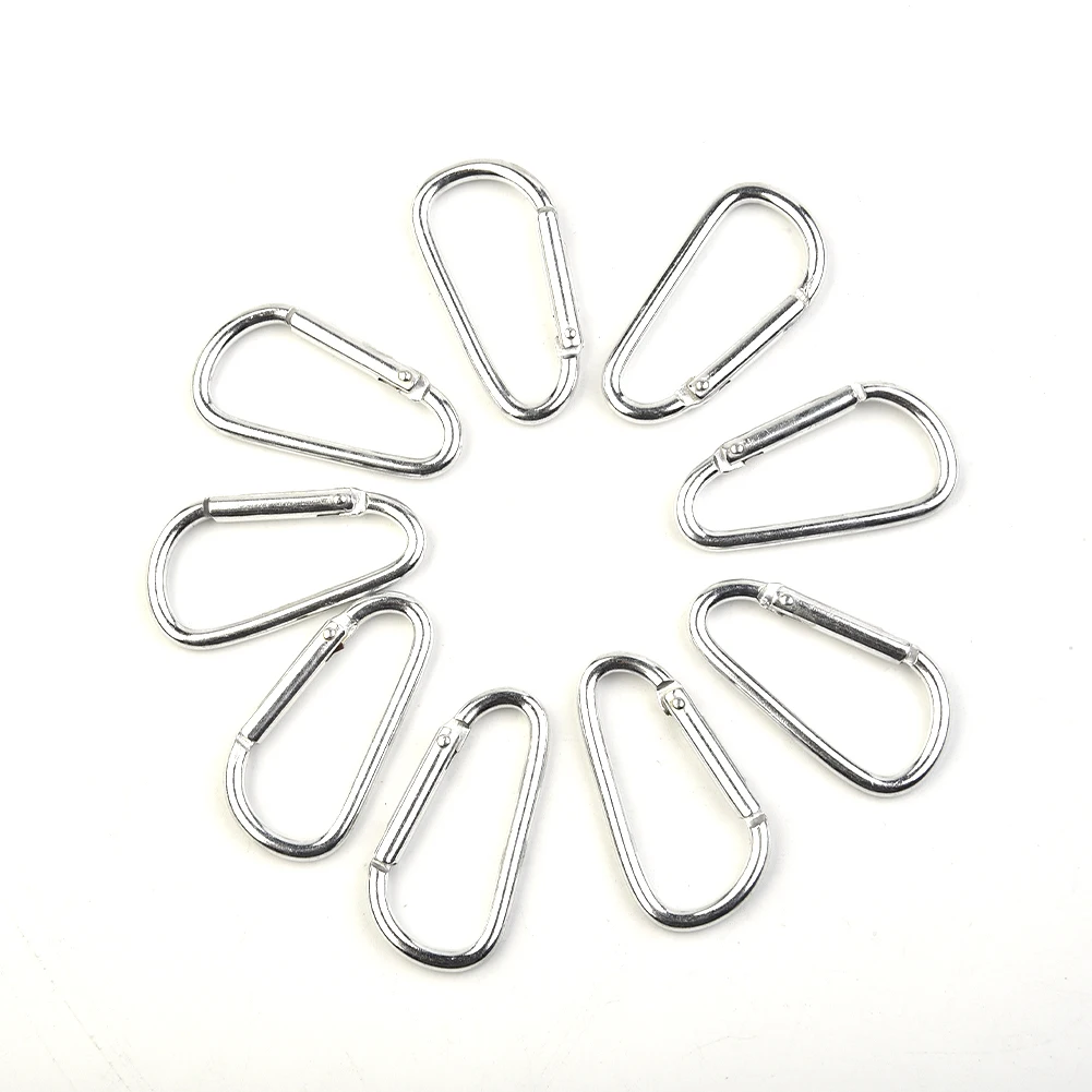 50/100 Pcs Silver / Black Aluminum Carabiner Spring Belt Clip Key Chain Aluminum Alloy Keychain Safy Carabiner