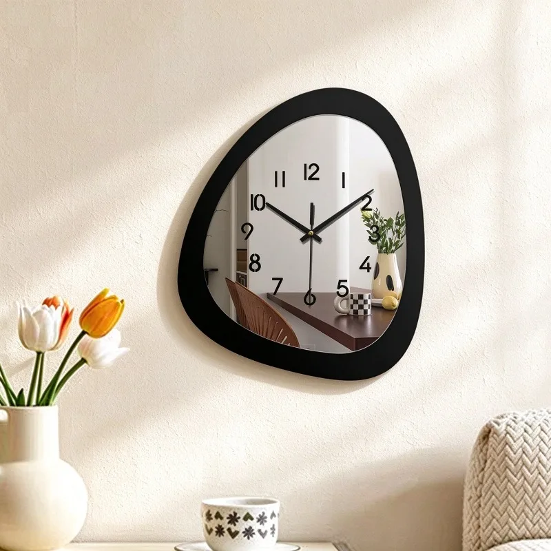 Acrylic Wall Clock with Mirror Egg Art Silent Living Room Wall Clocks Portable Luxury Watches Modern Luxury Home Decoration
