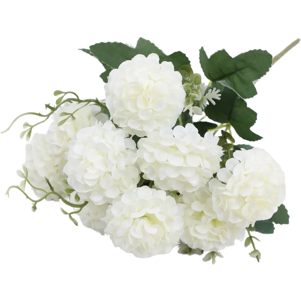 Artificial Silk Flower Bouquet with Realistic Camellia Rose and Chrysanthemum for Home Decor Wedding Photography