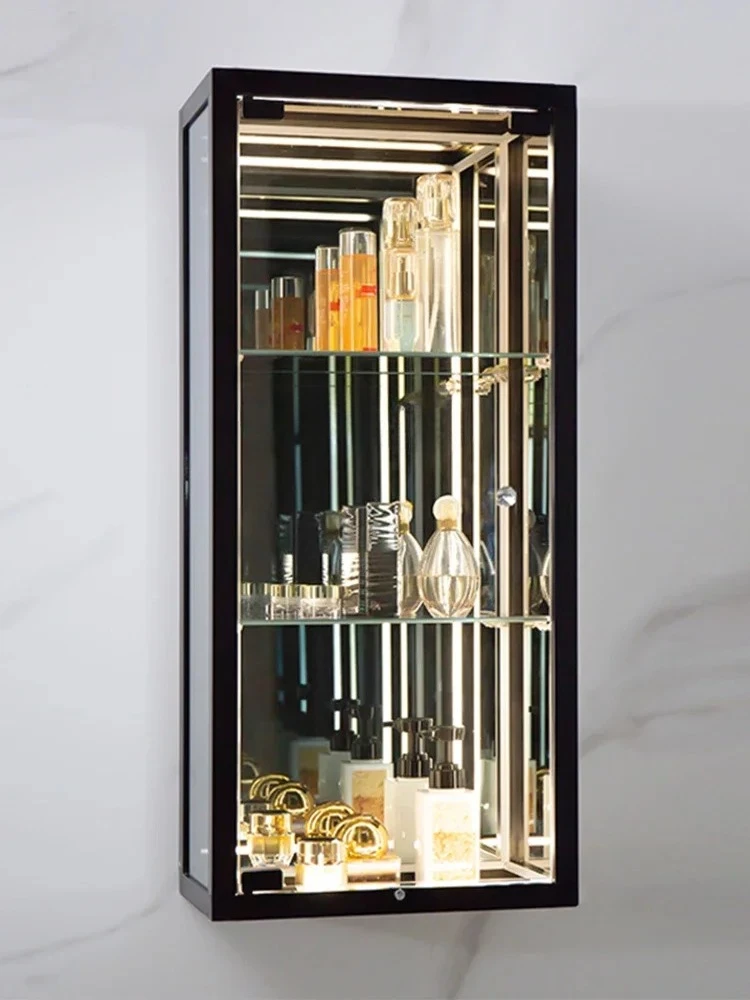 Melaleuca glass luminous display cabinet cosmetics storage bathroom living room study wall display