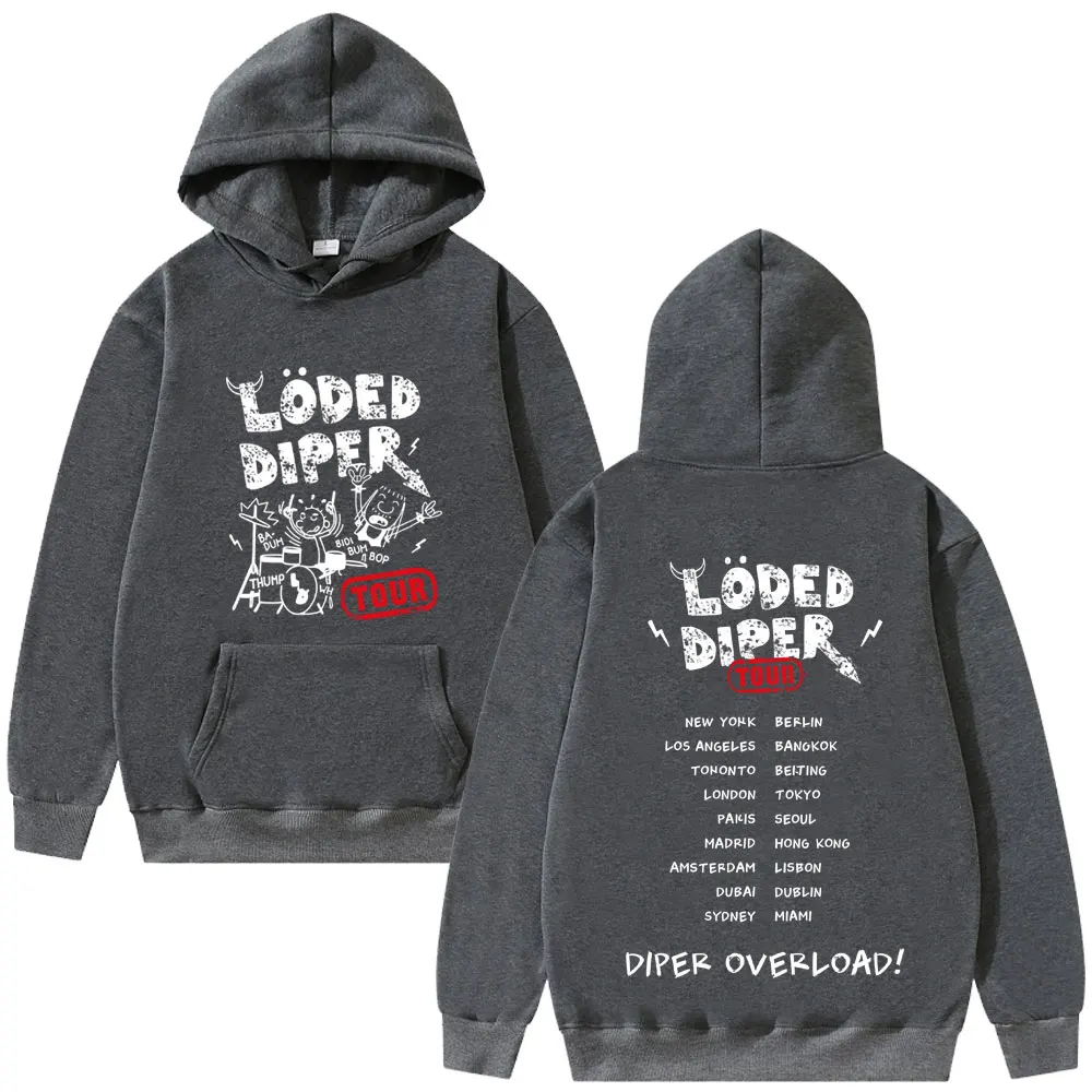 Limited Loded Diper Diper Overload Tour Hoodie Men Women Vintage Rock Oversized Pullover Hoodies Men's Fashion Cool Streetwear