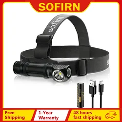 Sofirn HS40 USB C linterna frontal recargable 18650 linterna LED SST40 superbrillante linterna de 2000lm con 2 modos indicador de potencia