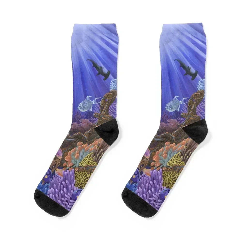 

Underwater coral reef Socks hiphop Climbing tennis snow Men Socks Women's