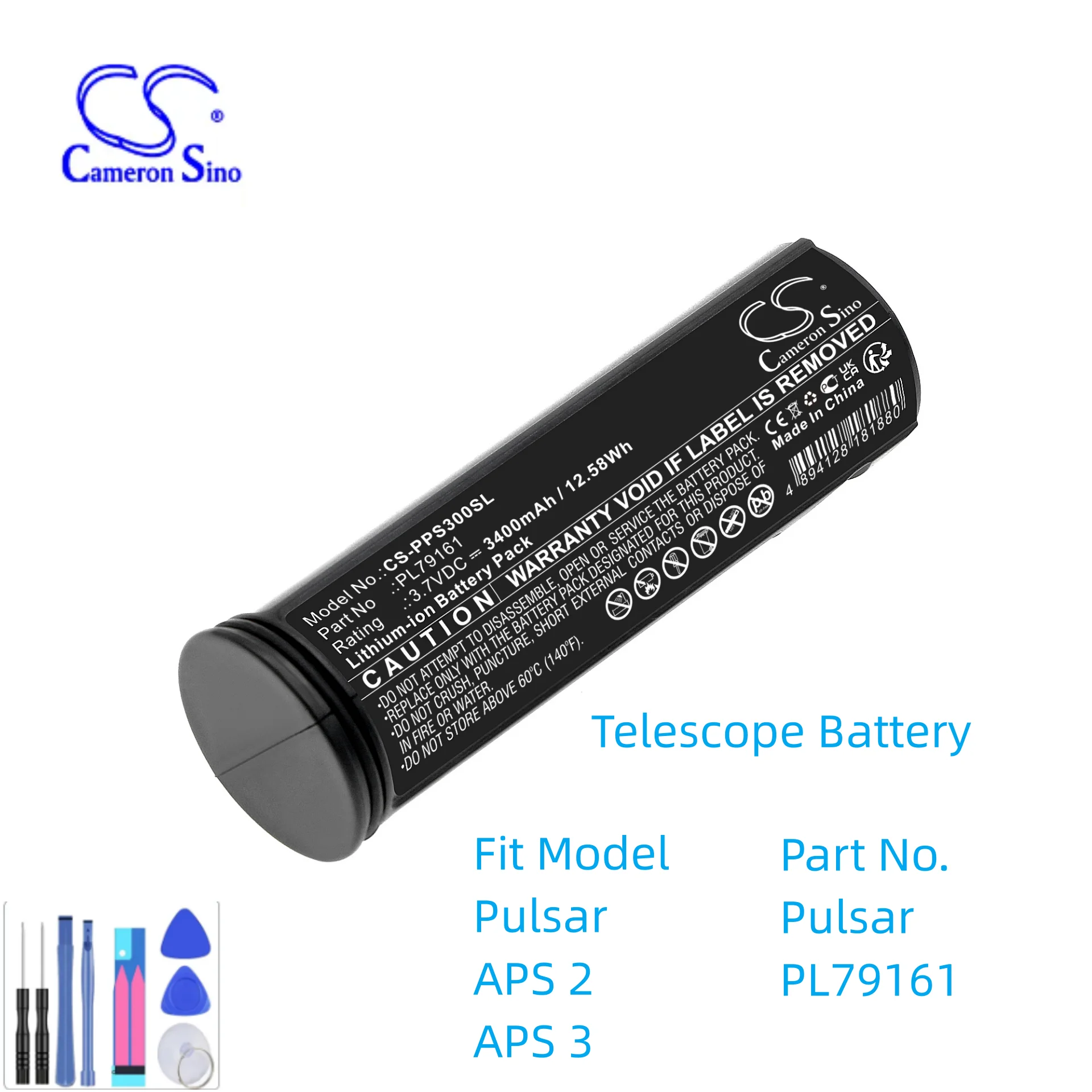 Cameron Sino Battery 3.7V/3400mAh for Pulsar APS 2, APS 3, APS2, APS3, PL79161