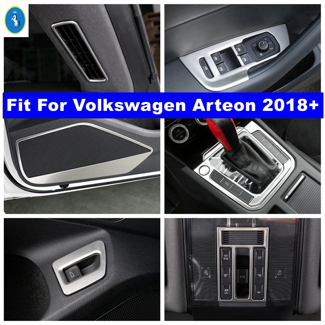 

Silver Car Pillar A Air AC / Glass Lift Button / Gear Shift Decor Panel Cover Trim For Volkswagen Arteon 2018 - 2024 Accessories