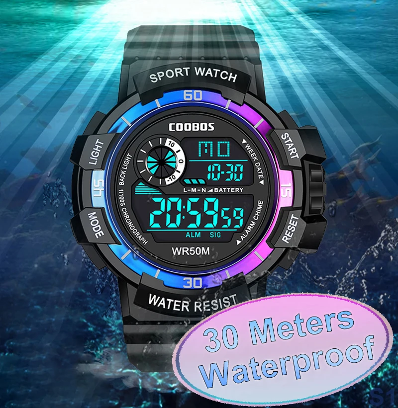 Newest Sport Style Watches For Men Luxury Brand Waterproof Luminous Military Wristwatch Man Multifunction Colorful Digital Clock