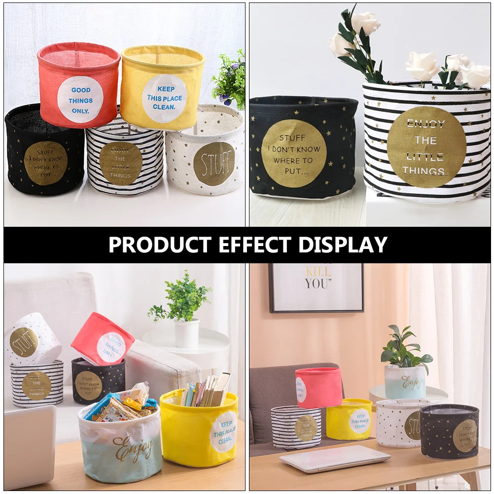 

1Pcs Cotton Foldable Storage Basket Large Capacity Storage Box Organizer for Desk Floor Home Organization