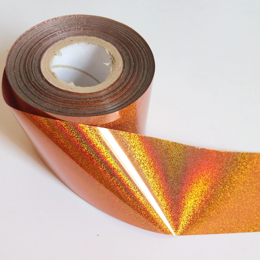 Wholesale 120M/Roll Holographic Orange Nail Sticker For Design Holo Starry Transfer Foil DIY Full Cover Decal Manicure Tools