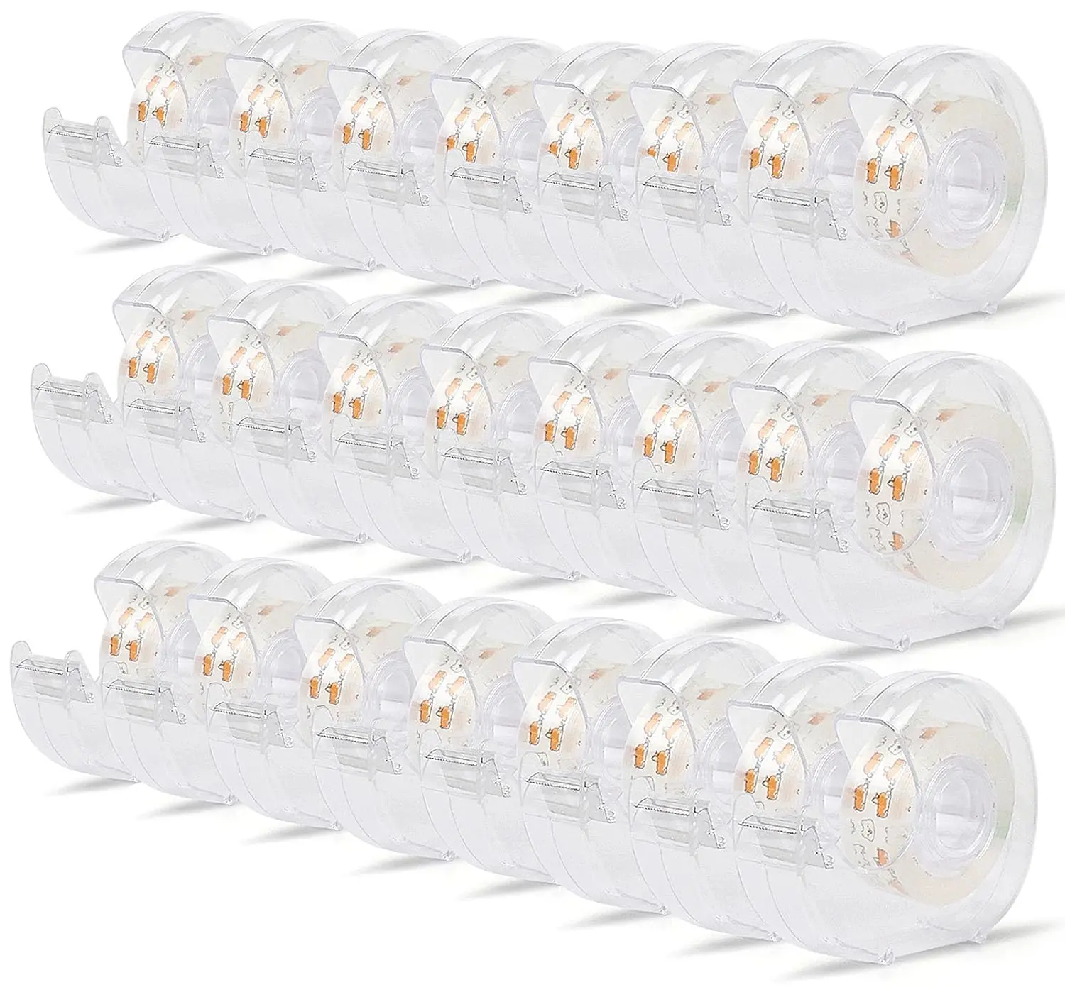 

24PACK Transparent Tape with Dispenser, Office Clear Tape Refill Rolls with Dispenser Bulk for DIY, Gift Wrapping, Repai