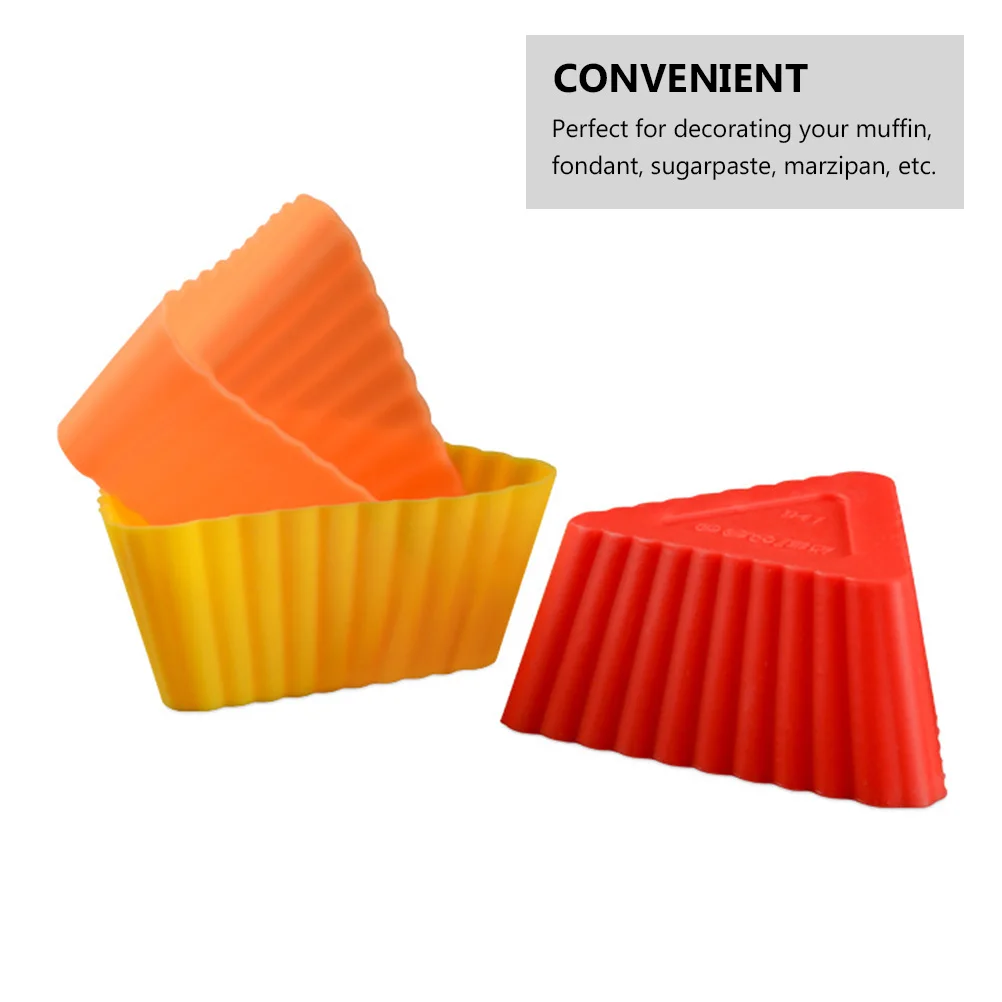 

20pcs Cake Molds Mini Muffins Triangle Mini Baking Cup Triangle Molds Cup Baking Cupcake Liner Cases Food Grade Oven Safe