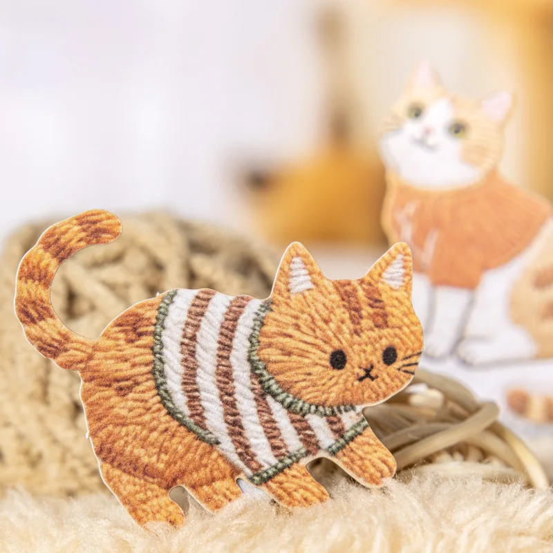 1 حزمة/2 حزمة غامض التطريز لطيف الحيوانات الأليفة سلسلة ملصقات بلا حدود، جميل الحيوان كياو سجل القصاصات المواد 6 تصاميم مجموعة #4