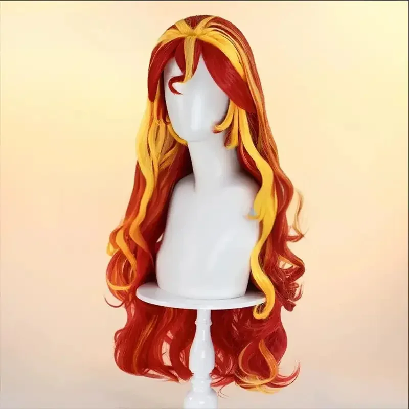 

aaa12 3Pony Girl Sunset Shimmer карнавальный костюм головные уборы реквизит парик блокирующий цвет длинные волосы