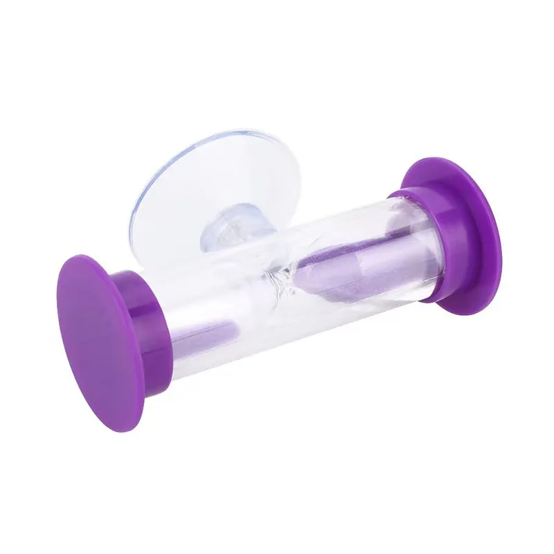 2 Minute Hourglasses Timer With Suction Cup 6*2.5cm Shower Tooth Brushing Sandglass Timer Children Time Toy Home Decor