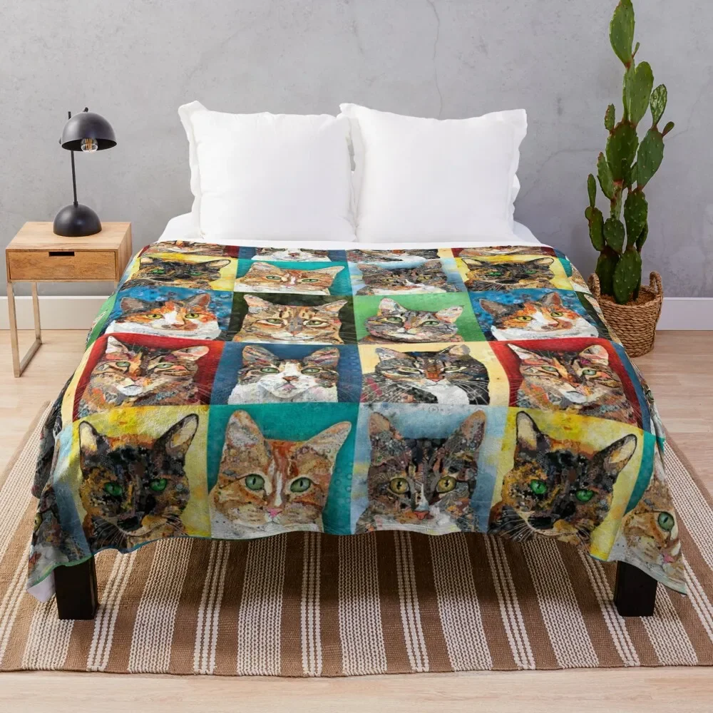 

Cat Lovers Collage Throw Blanket Thins fluffy Blankets