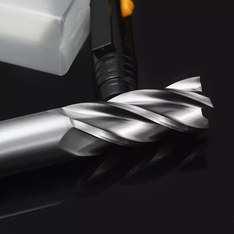 GAMONT Short Blade White Steel Milling Cutter Full Grinding High-Speed Steel Straight Through Center Hole Flat Bottom End Mill
