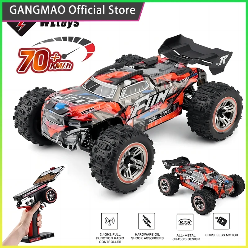 

WLtoys 184008 1:18 Brushless RC Car 70Km/H High Speed Metal 4WD Drive Off-Road 2.4G Three-in-one Electric BigFoot Truck New2024