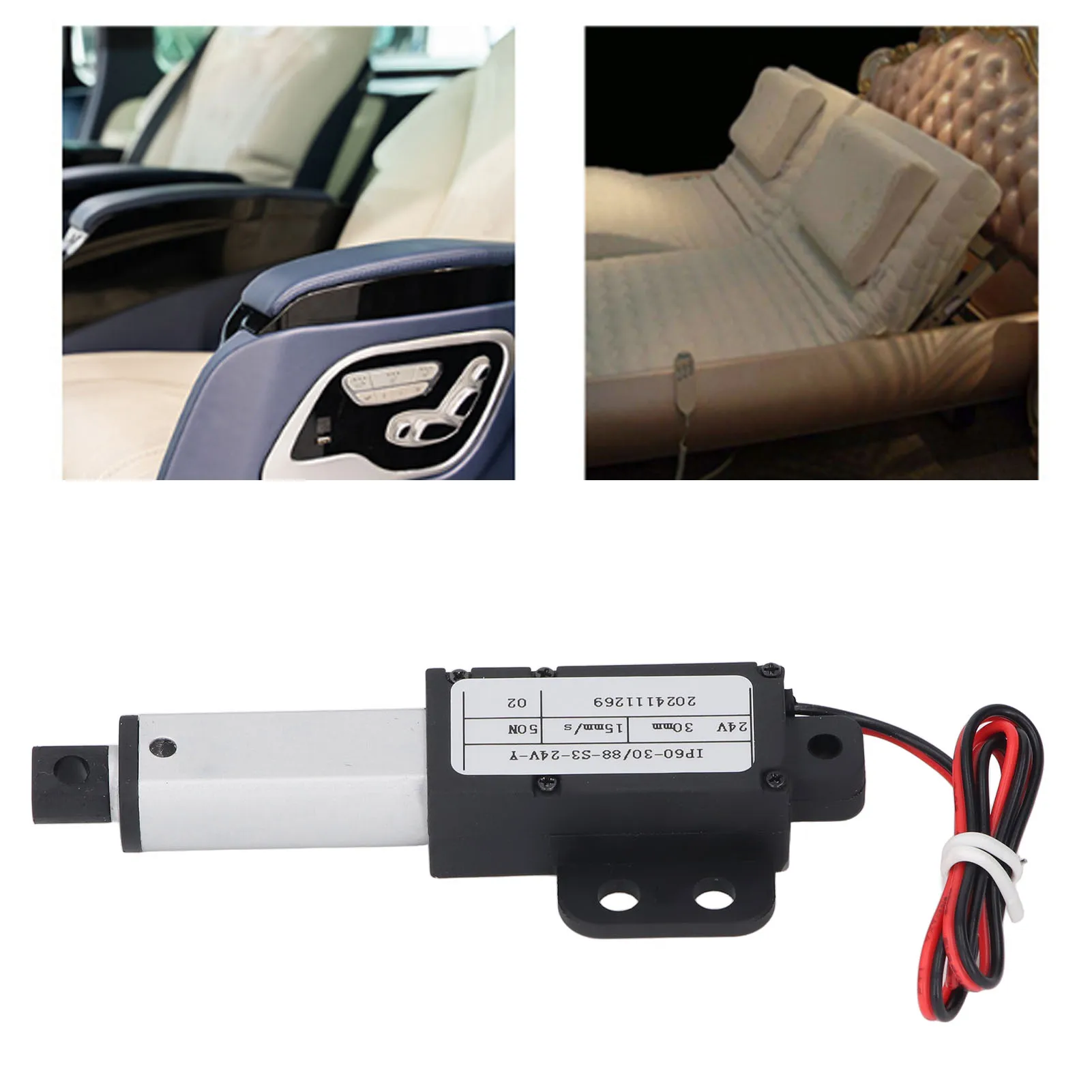 

Mini Electric Linear Actuator 24V 30mm Stroke 50N Thrust 15mm/s Speed IPX4 Proof Electric Push Rod 24V Linear Actuator