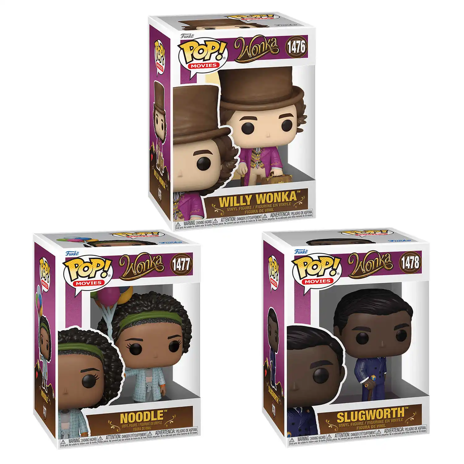 

Genuine Funko Pop Willy Wonka #1476 Noodle #1477 Slugworth #1478 Action Anime Figure Model Limited Edition Collectibles Toy Gift