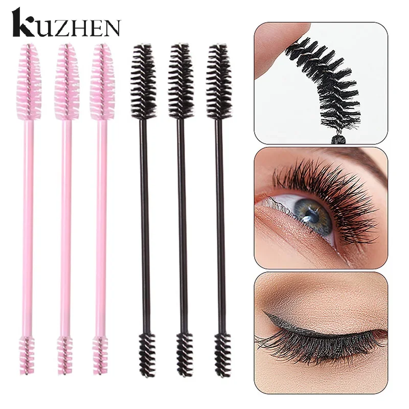 Doppelseitige Make-Up Wimpern Pinsel Einweg Wimpern Pinsel Kunststoff Griff Mascara Zauberstab Applikator Wimpern Verlängerung Werkzeuge