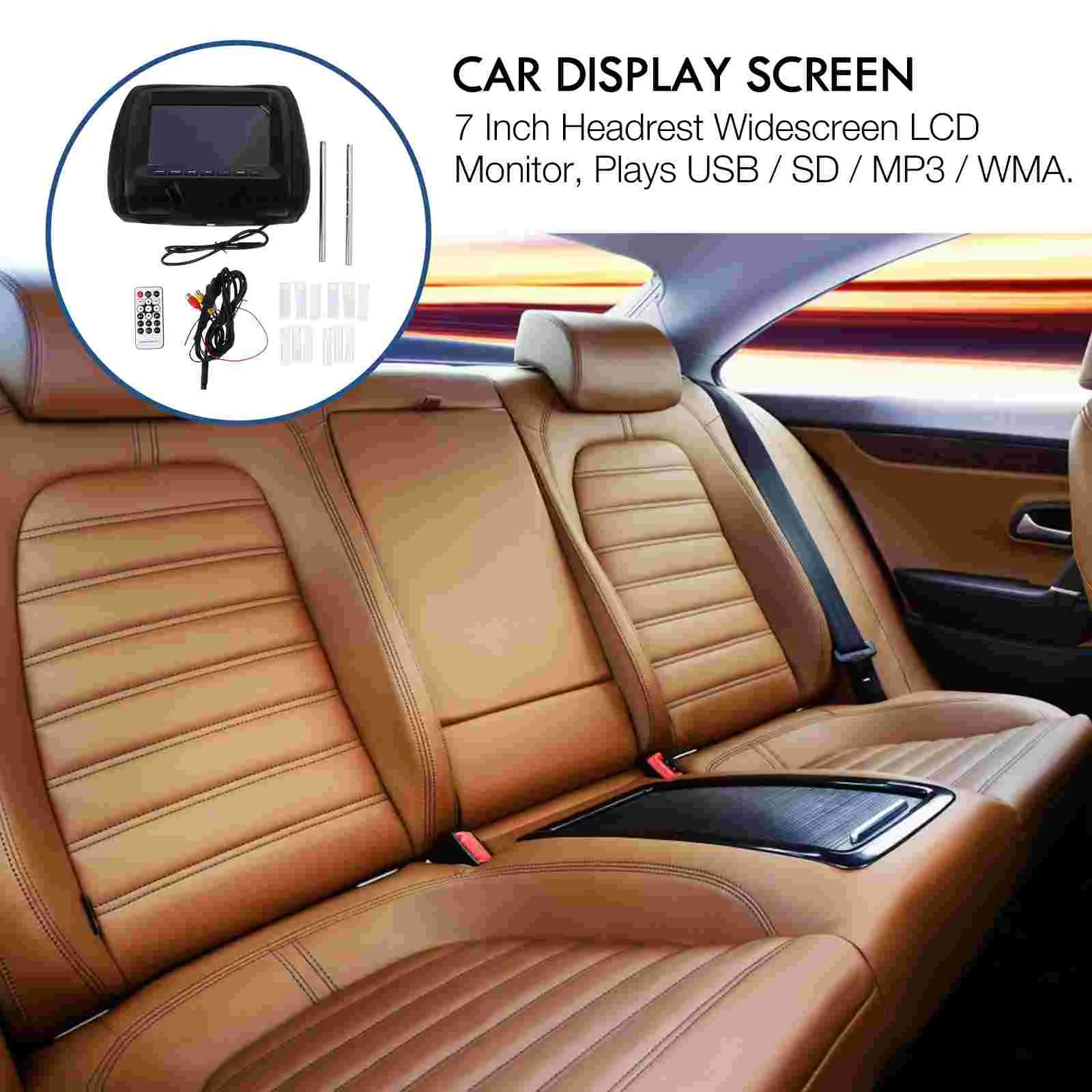 7 -inch Touch Back Seat Screen Headrest Display Cars Rear Mount Player