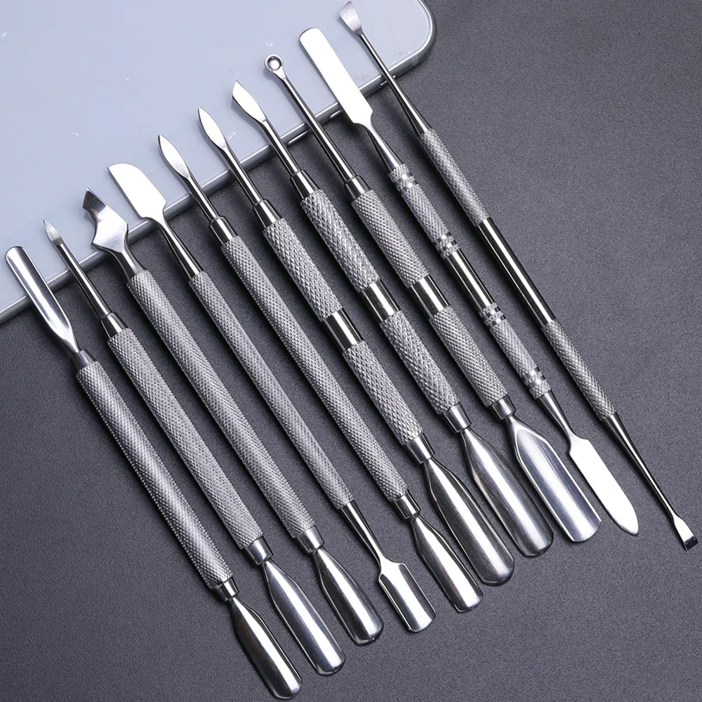 Stainless Steel Dual-end Nail Cuticle Pusher Cleaner Tool