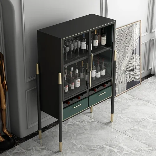 Wine Display Cabinet Curio Simple Modern American Side Cabinet Glass Door Wall Partition Locker