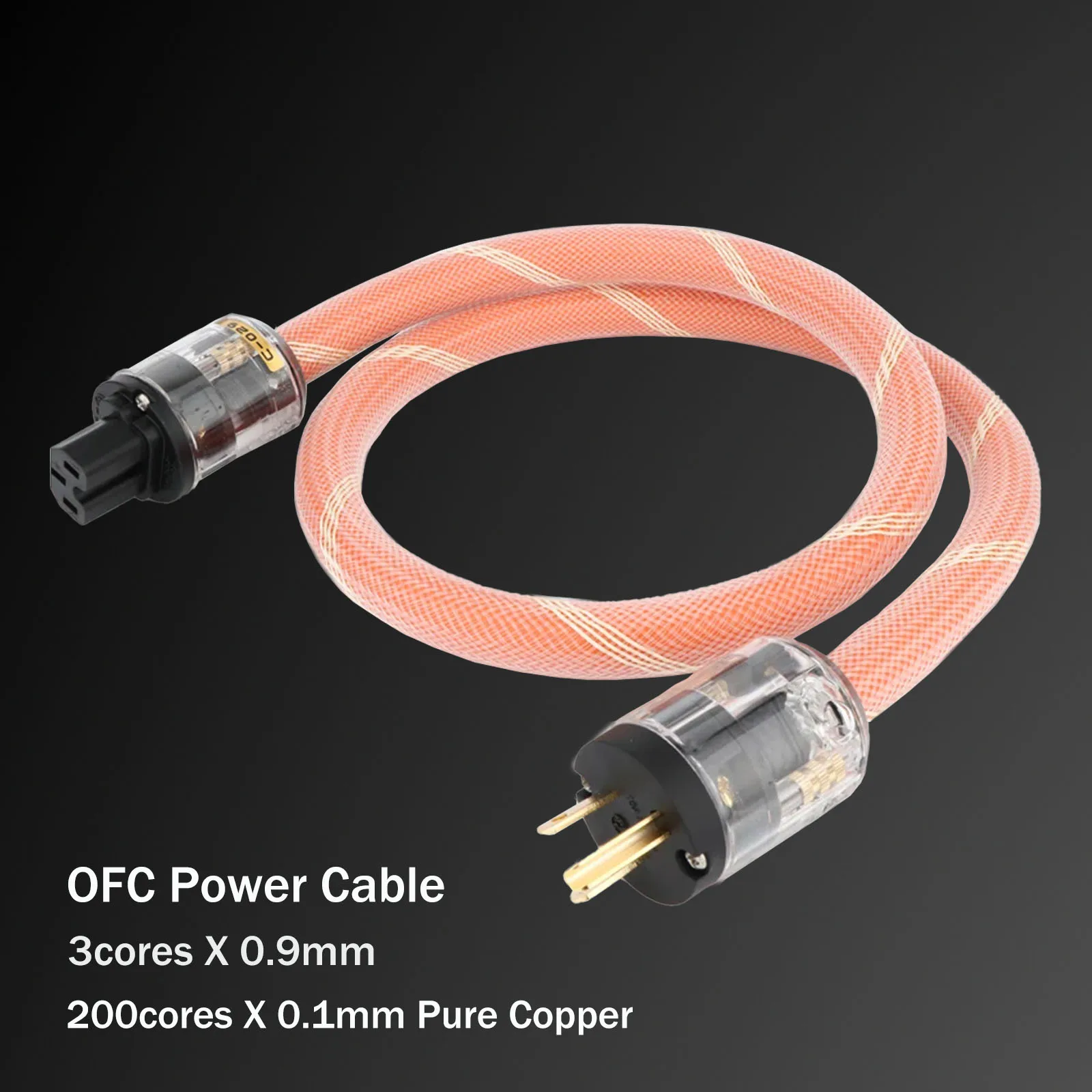 

Preffair OFC Copper Power Cable HIFI US Power Cord Audio Cable AC EU Power Kabel Audio Power Core D505