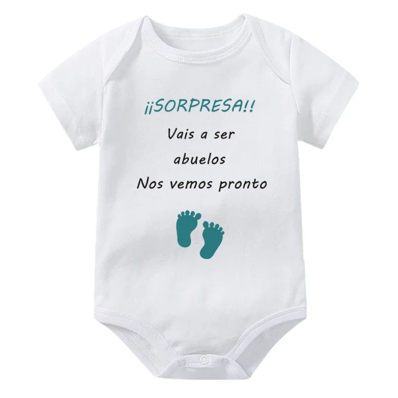 Sorpresa Vais a Ser Abuelos Baby Romper Pregnancy Announcement Newborn Bodysuit Infant Clothes New Grandparent Gifts