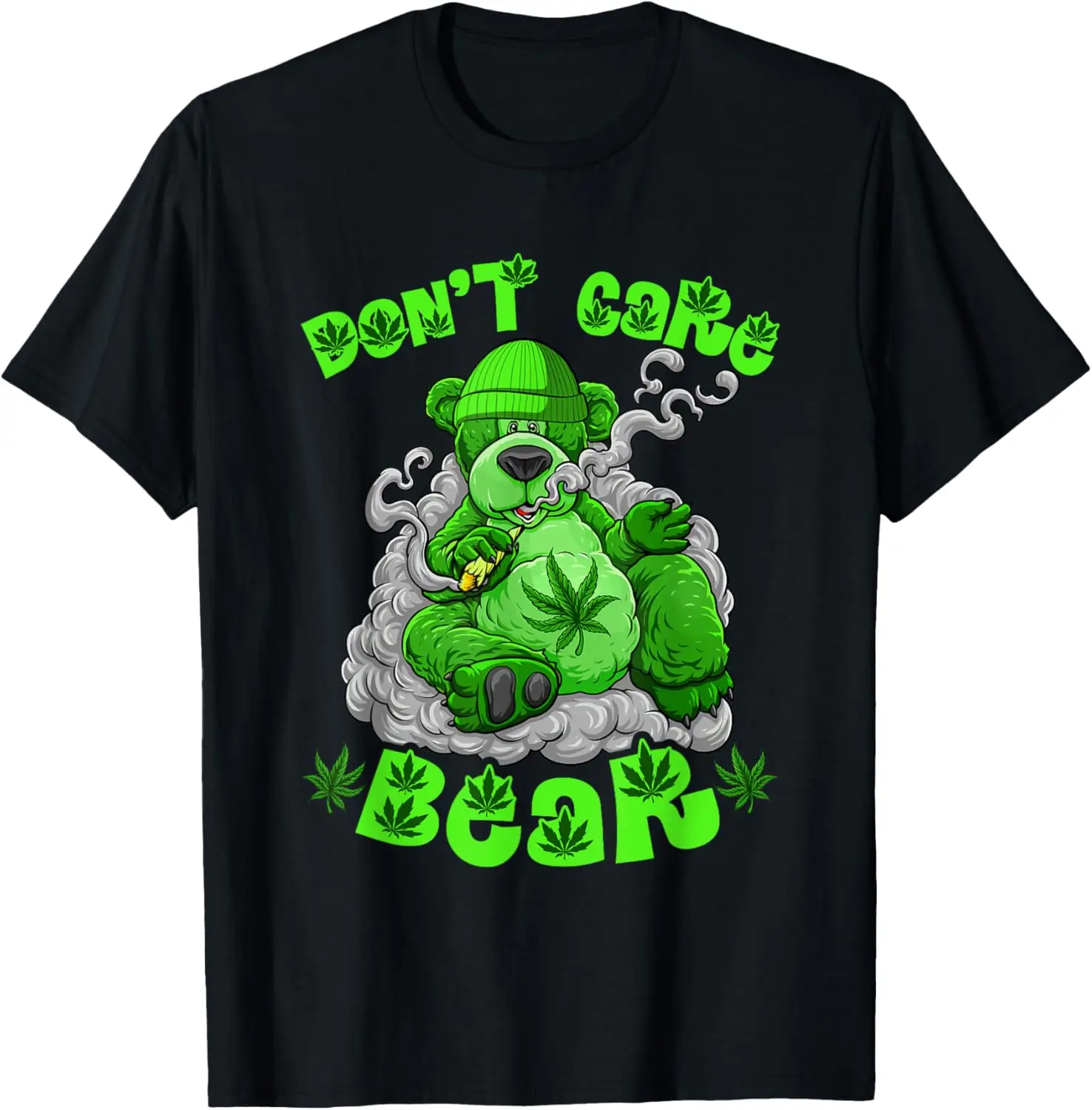 Funny Bear Smoking Weed Cannabis Marijuana 420 Stoner T-Shirt