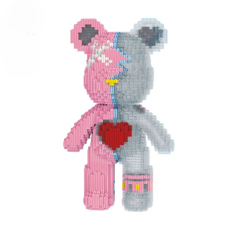 32Cm Heart Bear Tiny Particles Building Block Assembly Educational Toys Boys and Girls Brain Birthday Anniversary Gift Ornament