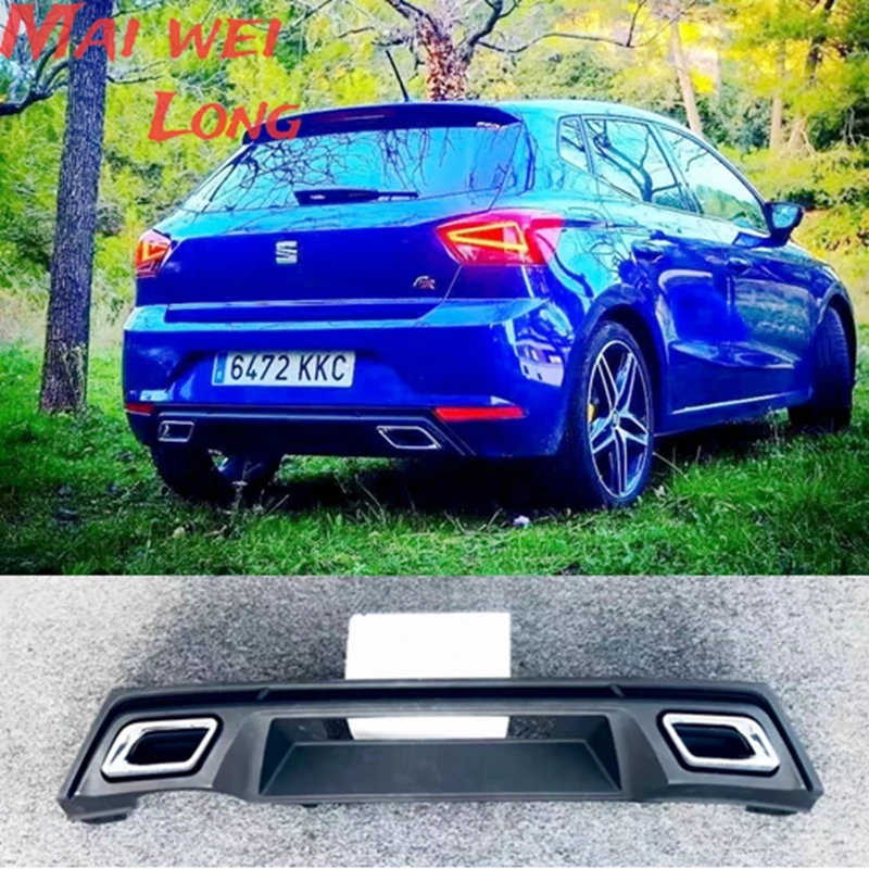 Alerón inferior de labio difusor de parachoques trasero para ajuste para SEAT Ibiza MK5 6F 2017-2021 alerón de labio trasero alerón inferior de parachoques