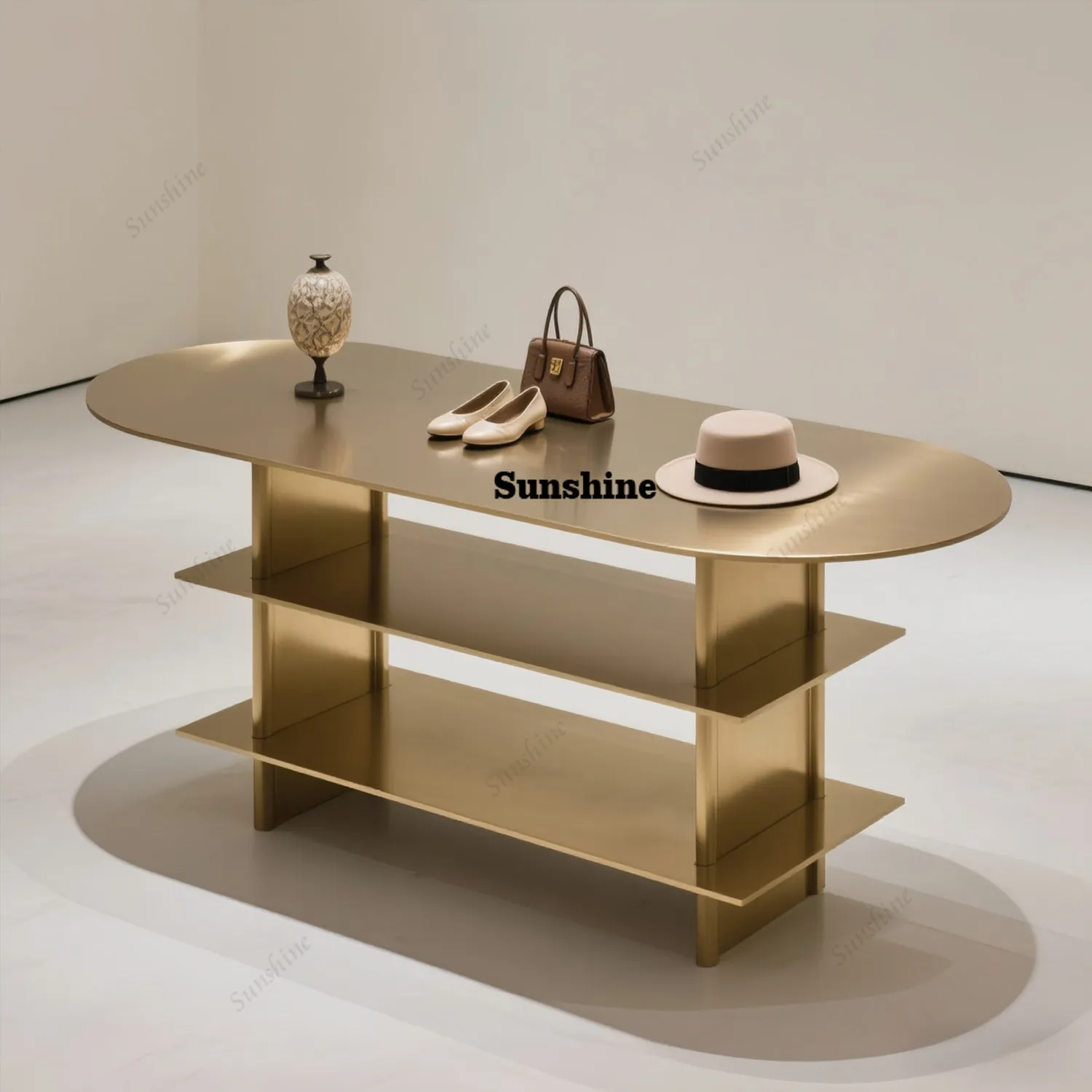 AA Clothing store Nakajima table stainless steel storage water table women's clothing store display table