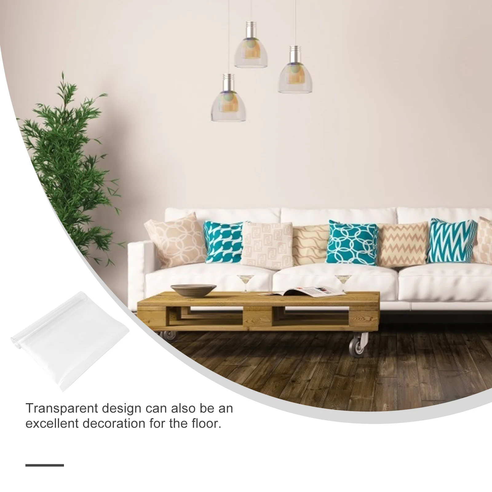 Tappetino Protettivo Trasparente in PVC Spesso per Pavimenti, Protezione per Sedie, Impermeabile, Resistente all'Usura, Superficie Antiscivolo per Scrivania e Tavolo