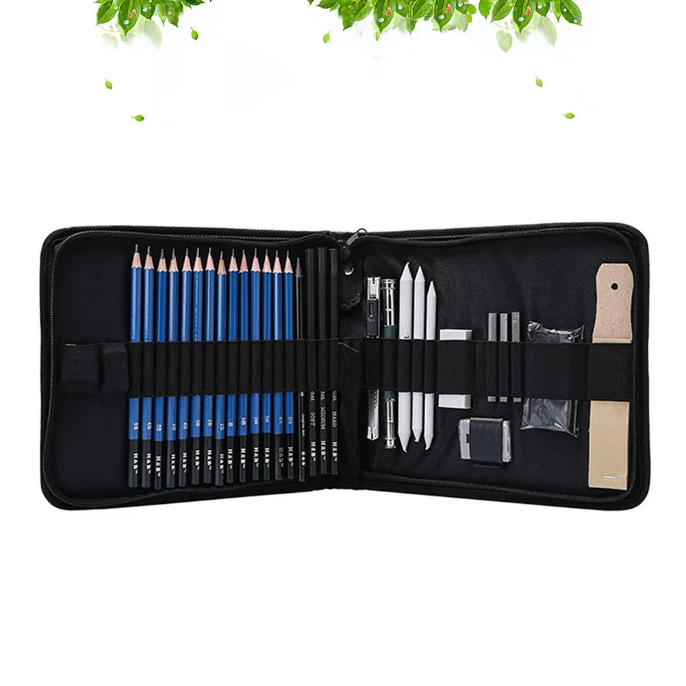

35Pcs Drawing Pencil Sets Professional Sketching Kits for Artists Students with Zippered Carry Case Portable Art Supplies