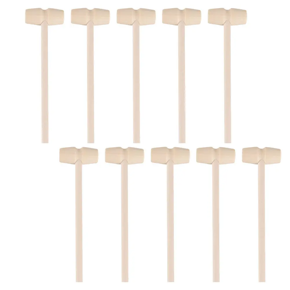 25Pcs Mini Wooden Crab Mallet Set Solid Wood DIY Painting Hand Eye Coordination Hammer for Children Wood Hammer Toy
