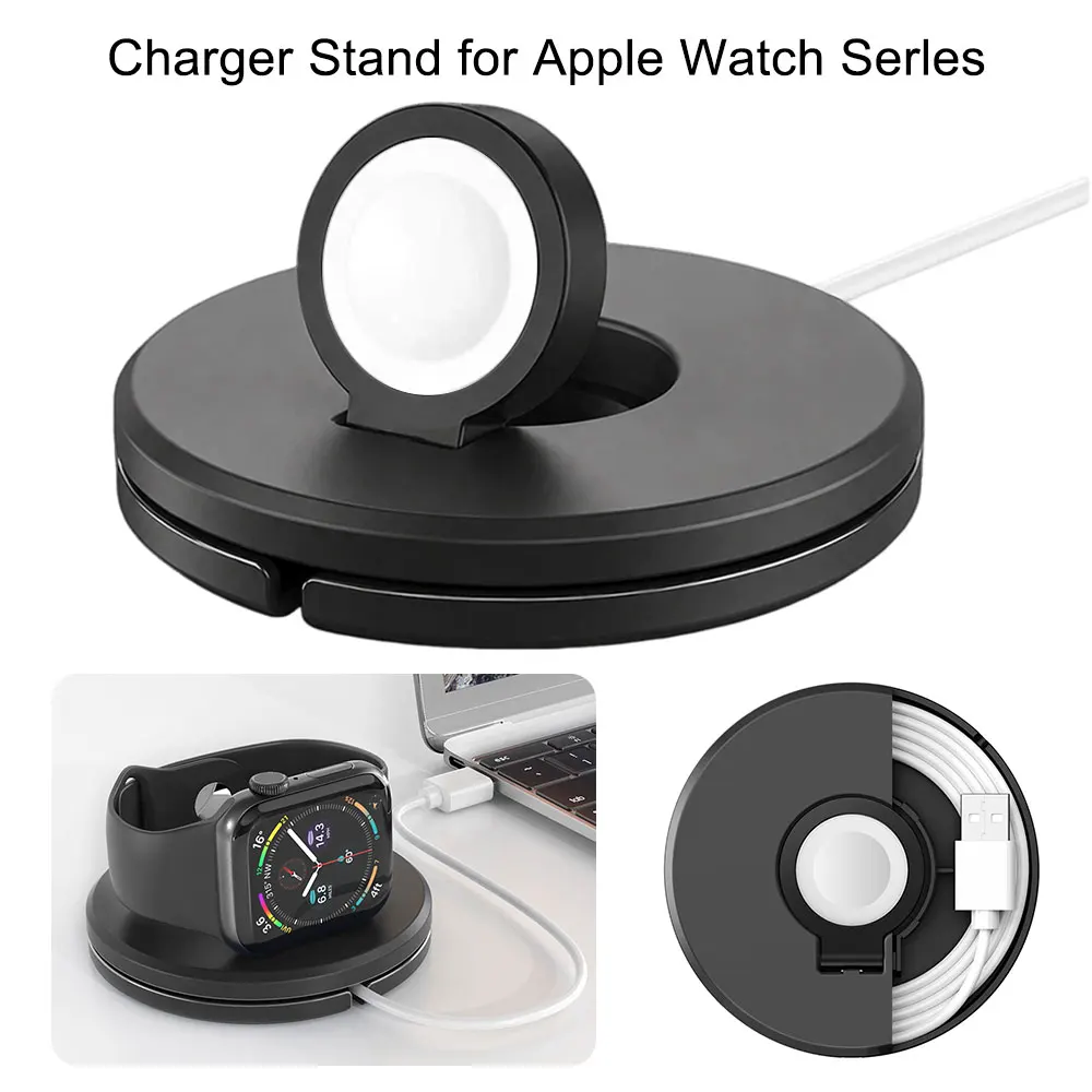 For Apple Watch Charger Stand with Cable Management Portable Nightstand Dock Holder for Original Charger for Ultra 2/10/9/8/7/SE