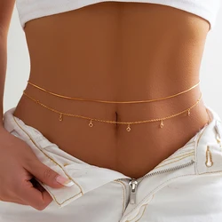 9 Styles Boho Rhinestone Zircon Star Moon Pendant Waist Belly Belt Chain Women Summer Bikini Y2K Accessories Rave Body Jewelry