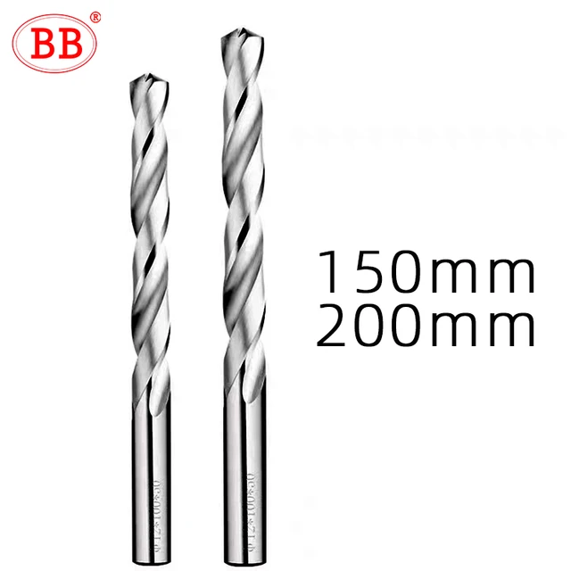 BB 150mm 200mm długa długość wiertarka węglikowa stal wolframowa narzędzie do robienia do maszyn CNC do miedzianych tworzyw sztucznych bez meta BF2045