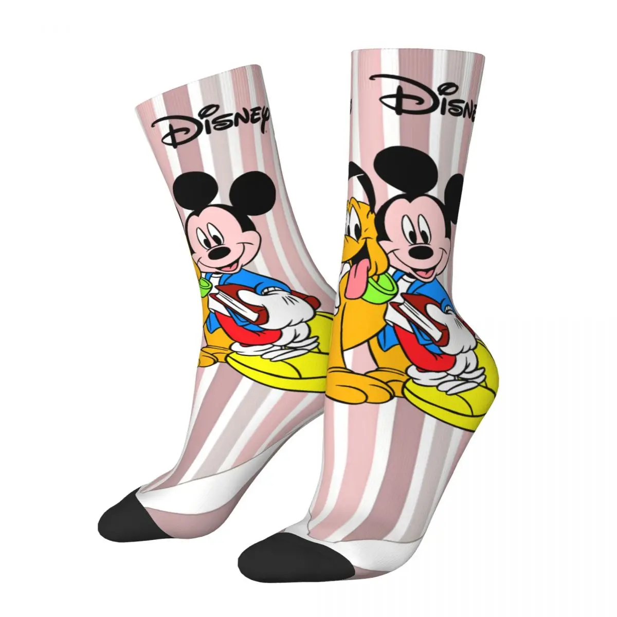 Funny Happy Goofy Men's Socks Vintage Harajuku Disney Mickey Mouse Street Style Novelty Seamless Crew Crazy Sock Gift Printed