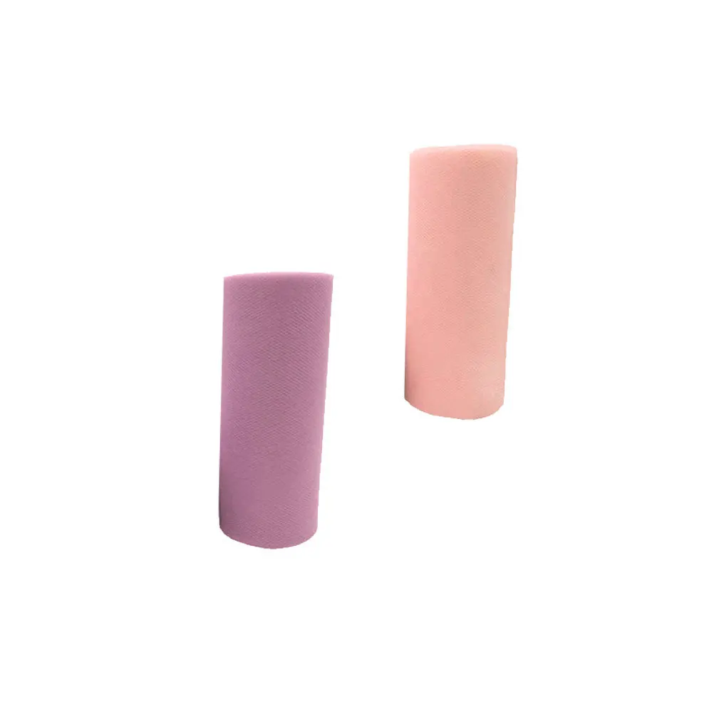 

2Pcs Thin Gauze Roll Decoration 6 Inch Polyester Tulle Rolls for DIY Wedding Party Supplies Light Pink Purple Color Craft Mesh