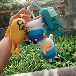 10cm Finn Jake BMO yumuşak doldurulmuş hayvan bebekler yaratıcı tured tured zaman peluş oyuncaklar karikatür dolması bebekler anahtarlık çocuklar hediyeler