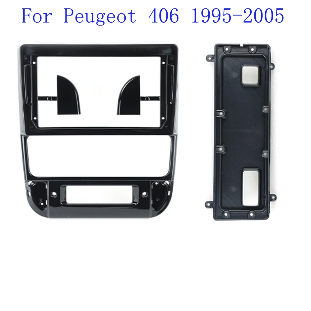 Marco de Fascia de Radio de coche de 9 pulgadas para Peugeot 406 1995-2005, Kit de tablero de Panel, instalación de consola Facia, bisel de Audio, adaptador GPS